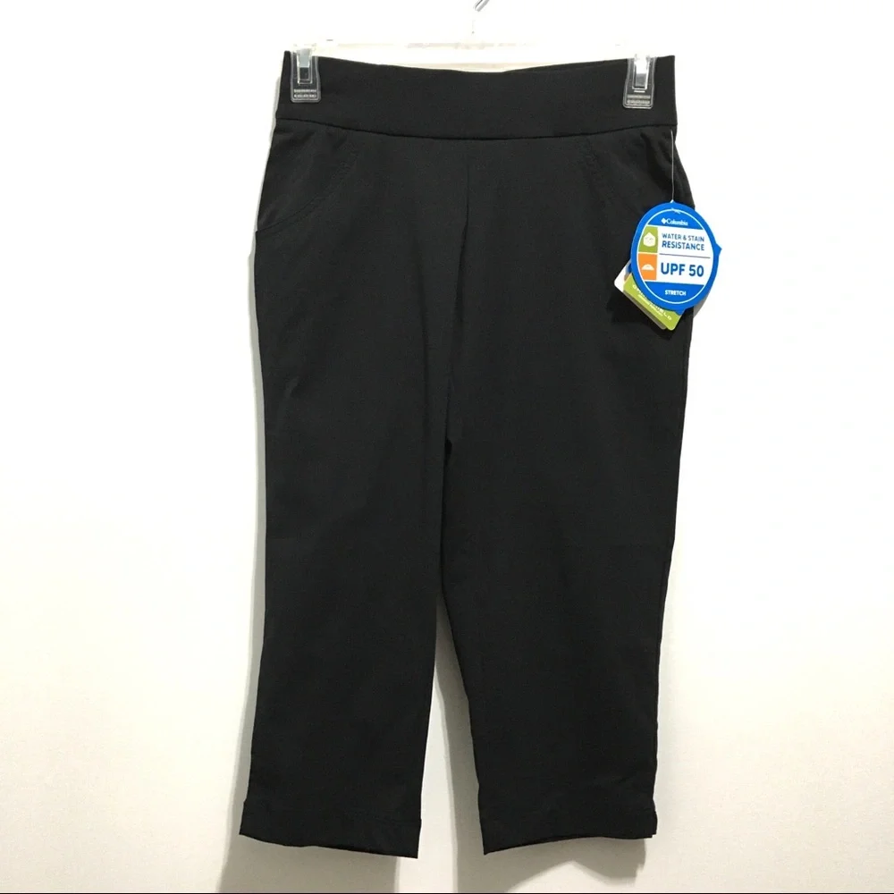 🆕 Columbia Women's Anytime Casual Capri Stretch Pants Black UPF 50_3